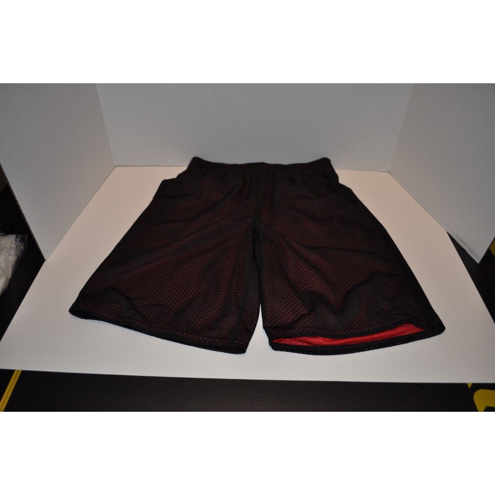Starter Kids Athletic Mesh Basketball Shorts Black Red Youth SZ L (10-12)